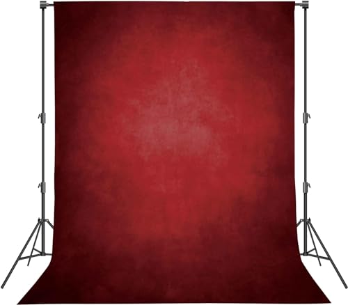 Abstract Professional Photography Backdrop for Portrait Photo Props Booth Background Photoshoot Studio with Polyester Fabric Roller Pocket on Top (6x8ft,Red,No Stand) - color: Red, size: 6'x8'