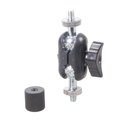 Aluminum Alloy 16mm Ballhead 1/4" Screw Miniature Ball Head Adapter for DSLR Camera Tripod Mount 360rotatable Design Compactly Size Camera Ball Head - color: Black