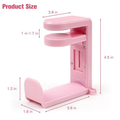 Rotating Headphone Stand, Multi-Functional 360° Rotatable Adjustable Clamp-on Under Desk Headset Stand, Universal Gaming and Office Headphone Holder, Pink - color: Pink