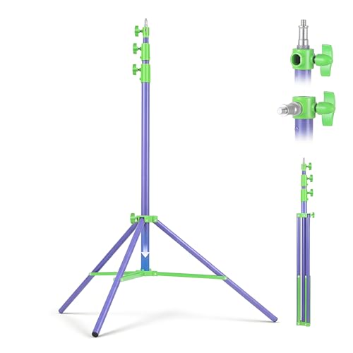 Light Stand Photography, 9.2ft/280cm Air-Cushioned Heavy Duty Studio Light Stand with 1/4" and 3/8" Screw, Aluminum Photo Video Tripod Stand for Ring Light, Softbox, LED Panel, Max Load 22lb - color: Green