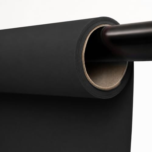 Kate Seamless Paper Backdrop Black Seamless Backdrop Paper Rolls (53''x16.4' Jet) - color: Jet, size: 53''x16.4'