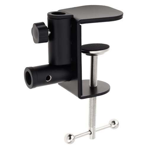C-Clamp Base Stand Mounting Accessory, Metal Table Mount Desk Clamp for Desktop Lamp Monitor Microphone Mic Arm Stand (12mm/0.47" Dia Hole)