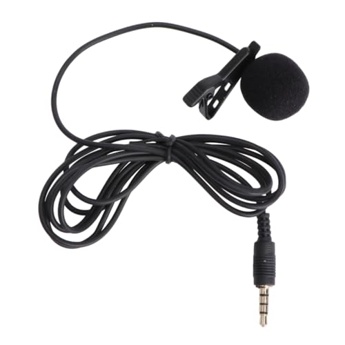Mini Metal Clip Lavalier Microphone Omnidirectional Condenser Mic for Mobile Phones Laptops and Cameras for Streaming Video Calls and Recording Black