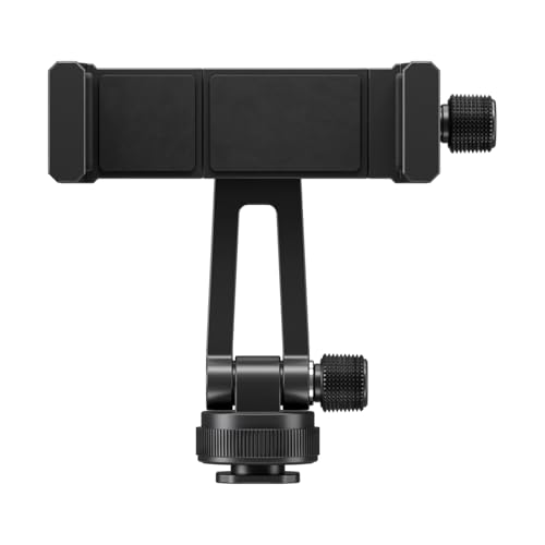 ULANZI MA61 Metal Phone Tripod Mount with Cold Shoe, 360° Adjustable Hot Shoe Camera Phone Mount for iPhone 17 16 15 14 Pro Max, Samsung, Aluminum Alloy Clamp for Vlogging, Live Streaming, Video