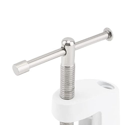 RTNLIT Universal C Shape Table Mounting Clamp for Microphone Suspension Boom Scissor Arm Stand Holder with Adjustable Positioning Screw, Fits up to 2.16"/5.5cm Desktop Thickness-White