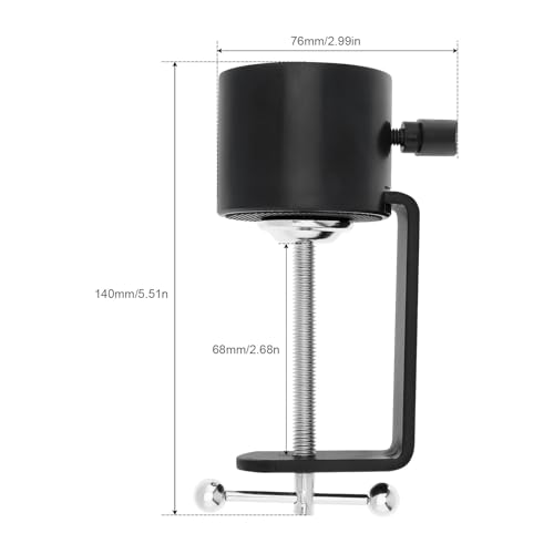 Microphone Stand Table Clamp for Microphone Suspension Boom Scissor Arm Stand Holer, 1/2" Thread Hole Cantilever Bracket Clamp Desk Lamp Clip Fittings Base DIY for Radio Studio Podcast (2)