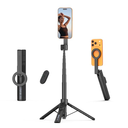 ULANZI Phone Tripod,SK26 44.5'' Magnetic Selfie Stick for Magsafe w Remote, Portable Tripod for iPhone 17 Pro Extendable Cell Phone Stand Lightweight for Vlog Travel Recording Streaming Selfies - size: 44.5''-for MagSafe