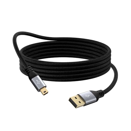 Mini USB Cable 1 FT, USB 2.0 A to Mini B Charging Cord Compatible with GoPro Hero 3+, PS3 Controller, MP3 Player, Dash Cam, Garmin Nuvi GPS, Camera, Blue Yeti, GPS Receiver, Snowball iCE Mic, TI-84 - size: 1FT