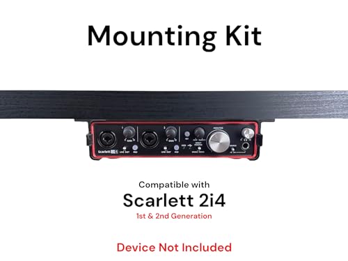 Desk Mount Kit for Focusrite Scarlett 2i4 (1st & 2nd Gen) - Under Desk Mount Brackets with Reversible Clips - Secure Mounting Accessories