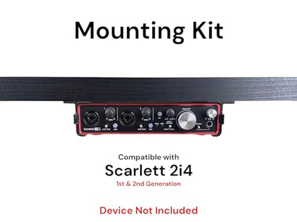 Desk Mount Kit for Focusrite Scarlett 2i4 (1st & 2nd Gen) - Under Desk Mount Brackets with Reversible Clips - Secure Mounting Accessories