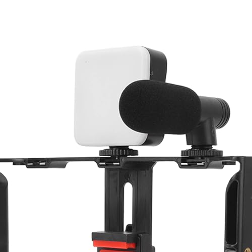 Phone Live Streaming Kit with Microphone, Tripod, Fill Light & Phone Cage for Vlogging