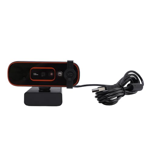 Jiawu Webcam, Facial Recognition 1080P HD Computer Camera, Streaming Camera with Privacy Cover and Noise Cancelling Mic for PC Laptop Desktop Video Conferencing Online Classes and Live