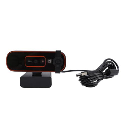 Jiawu Webcam, Facial Recognition 1080P HD Computer Camera, Streaming Camera with Privacy Cover and Noise Cancelling Mic for PC Laptop Desktop Video Conferencing Online Classes and Live