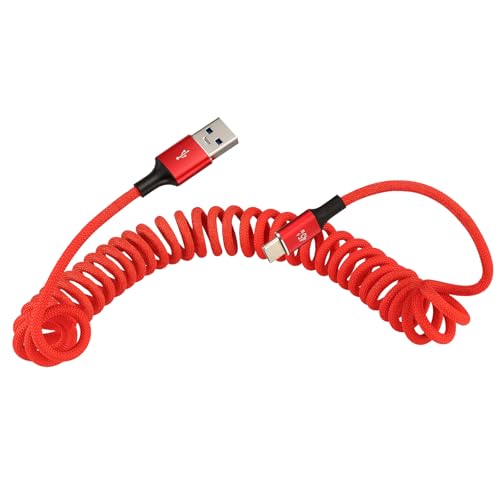 Braided USB C to USB A Cable Nylon, USB 3.0 Fast Charge & Data Transfer, for Fujifilm X-T4, Blackmagic PCC 4K, Atomos Ninja V, DJI Drone - color: Red Braided, style: USB-A to USB-C