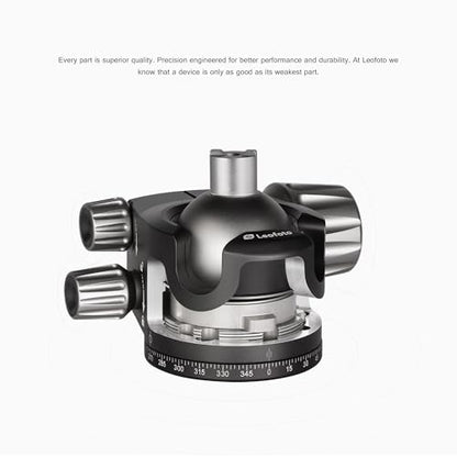 LEOFOTO Low Profile Camera Tripod Ball Head, 91mm Aluminium Ball Head with 1/4" Quick Release Plate, 360° & 90° Tilt Panoramic Ball Head, 3/8" Mounting Screw for Slider/Tripod/Monopod, Max Load 44lb - color: Lever Release, 91mm, with QR Plate, Max Load 44