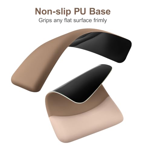 MOSISO Keyboard Mouse Pad Set, Large Gaming Mouse Pad&Rectangular Keyboard Wrist Rest&Mousepad with Wrist Rest&Coaster, Ergonomic Non-Slip&Easy Typing Pad with Curved Silicone Lining, Mocha - color: Mocha