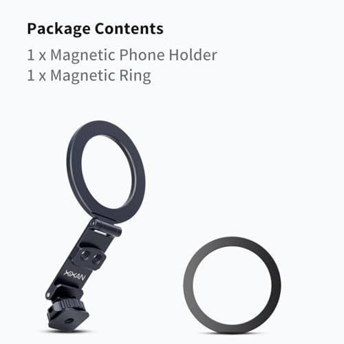 Magnetic Phone Tripod Mount Adapter with 1/4" Thread, Cold Shoe Phone Holder for Camera. Compatible with MagSafe for iPhone, 360° Rotatable, Foldable, Portable Design for Photography Video Vlog - style: Premium Magnetic