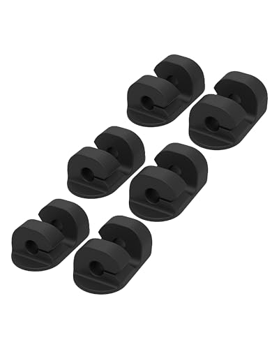 Scosche CMAA2-6PKRP 6 Pack Adhesive Cable Management Clip Kit, Cord Organizer, Wire Holder for Desk, Nightstand, Phone Charger, Computer, Home, Office, Car, Black - style: 6 Oblong