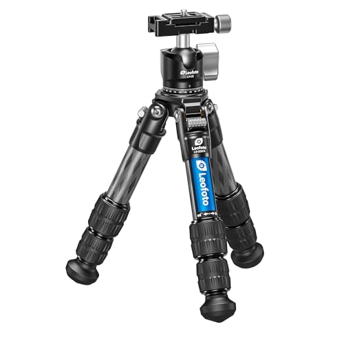 Leofoto LS-223CX+LH-25 Travel Tripod, Tabletop Tripod, Ranger Series, Carbon Fiber, 3 Leg Sections, Lightweight, Ball Head Set - color: LS-223CX+LH-25: Maxload 10kg-3 Sections