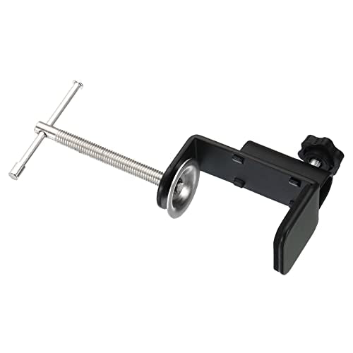 PATIKIL 0.51" Hole Dia. Desk Table Mount Clamp, Universal C Shape Desk Clamp with Adjustable Screw for Mic Microphone Arm Lamp Stand, Black
