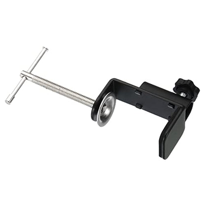 PATIKIL 0.51" Hole Dia. Desk Table Mount Clamp, Universal C Shape Desk Clamp with Adjustable Screw for Mic Microphone Arm Lamp Stand, Black