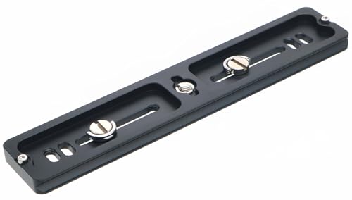 PU-200 200mm Universal Lengthened Quick Release Plate Slide Rail with D-Ring Screw for Tripod Ball Head DSLR Camera, Arca-Swiss Compatible