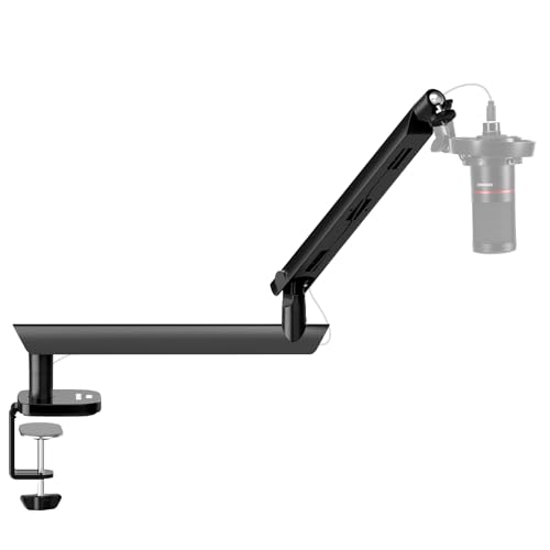 NEEWER Low Profile Mic Boom Arm Desk Mount, Microphone Boom Arm with 360° Ball Head & Cable Management Channels, 1/4" 3/8" 5/8" Threads for Podcast Streaming Gaming Recording, Max Load 3.3 lb, MS007 - style: MS007