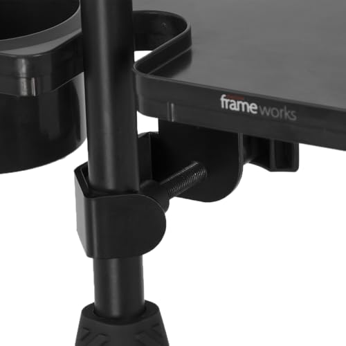 Gator Frameworks Microphone Stand Accessory Tray with Drink Holder and Guitar Pick Tab, 12" x 7" (GFW-MIC-ACCTRAY) - size: 12" x 7" Standard Tray, style: Standard Tray