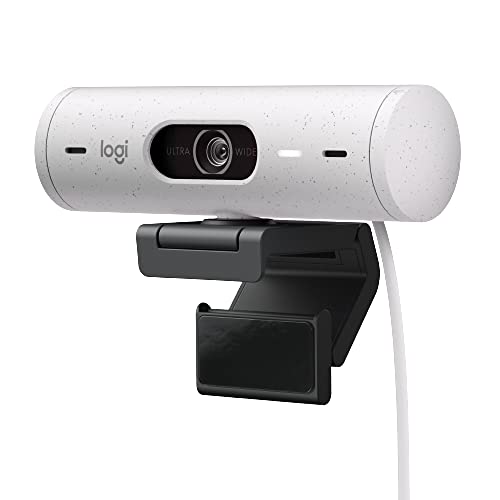 Logitech Brio 500 Full HD Webcam with Auto Light Correction,Show Mode, Dual Noise Reduction Mics, Webcam Privacy Cover, Works with Microsoft Teams, Google Meet, Zoom, USB-C Cable - Off White - color: Off-White