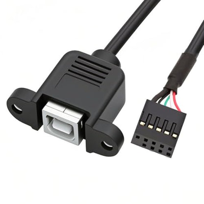 chenyang USB 2.0 Front Panel Header 9/10Pin Male to USB 2.0 Type-B Female Mainboard Header Port Extension Cable Adapter 1.64FT/0.5M - style: Type-B Female
