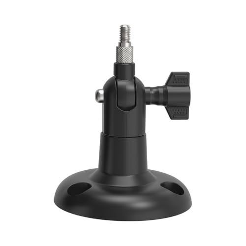 Holicfun Indoor/Outdoor Security Camera Wall Mount, Black, 1-Pack | Universal 1/4"-20 plastic bracket, 360-degree adjustable, fits Ring/Blink/Arlo/Wyze cam & more, hardware included - color: Black, size: 1 Pack