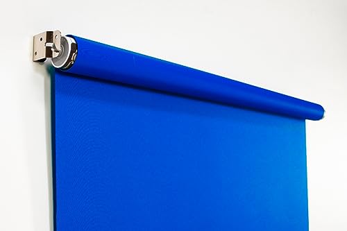 Royal Blue 2.5' x 5' Rollup Backdrop System – Wall, Ceiling, or Door Mounted Spring-Powered Background for Dermatology, Med Spas & Aesthetic Photography - color: Chromakey Blue (Royal)