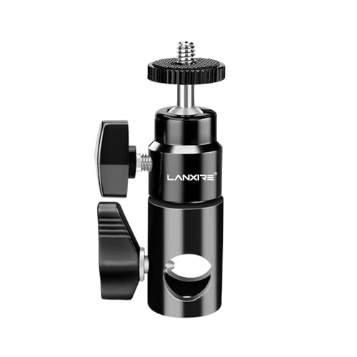 Rapid Adapter Convert with 1/4" Screw Mini Ball Head, 16mm Light Stand Mount Adapter for Studio Monitor Stand, Camera Mount, Photo Studio Photography Light Stand