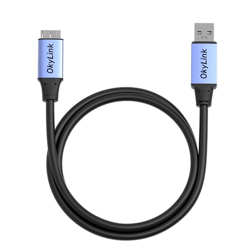OkyLink USB 3.0 A to Micro-B Cable, Male to Male, 5Gbps 3ft | 1M, 3.2 Gen 1, for External Hard Drive HDD SSD - color: Gray USB3.0, size: 3ft (1m)