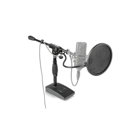Gator Frameworks Short Weighted Base Desktop Microphone Stand with Boom arm, and Adjustable Height, Base Dimensions - 4.5" X 8" (GFW-MIC-0821) - style: Weighted Base
