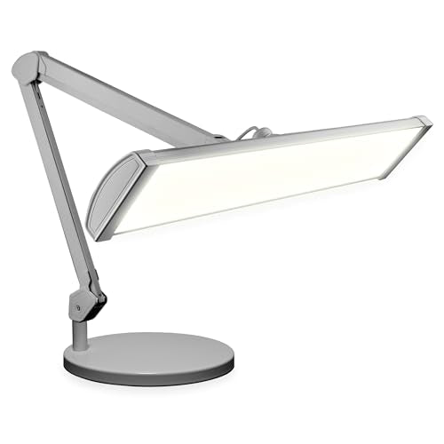 Neatfi 3,500 Lumens LED Desk Lamp – 45W Dimmable Task Light | 3 Light Modes | 540 SMD LEDs | Touch Control | Adjustable Arm | Reading, Craft, Workbench & Office (Silver-3, 26-Inch Wide Shade) - color: Silver-3