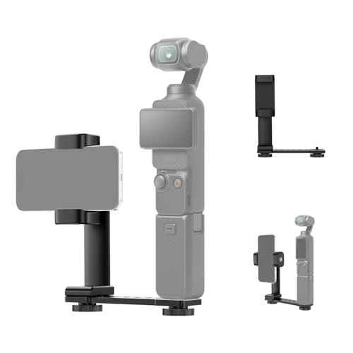K&F CONCEPT Phone Holder Mount for DJI Osmo Pocket 3 Creator Combo Accessories, Angle Adjustable Mobile Phone Clip Expansion Mount with 1/4" Screw and Cold Shoe, Fit for Tripod and Selfie Stick