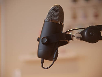 Desk Cookies Blue Yeti X Microphone Mount 3/8" Adapter, Boom Arm Attachment, Durable Threaded Mic Arm Mount, Microphone Holder, Slim Profile (Black) - color: Black