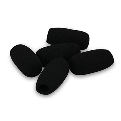 kwmobile Microphone Foam Covers (Set of 5) - 1.8x0.9x0.5 inches (4.8x2.4x1.2 cm) Windscreen Protective Pop Filter Pack for Microphones - Black