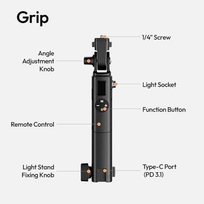 Ulanzi AL60 Inflatable Tube Light - LED Video Light Photography with Remote, 2700K-6500K CRI≥96 10 Effects Portable Photography Camera Soft Light for Game/Live Stream/YouTube(Not Adapter & Power Bank) - size: 60W
