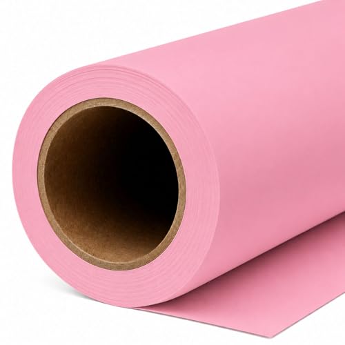 Yizhily Seamless Carnation Pink Backdrop Paper Roll, 53" x 16.4', Heavyweight MatteCarnation Pink Photo Background for Small Studio Headshots, Tabletop Product & Food Photography - color: Carnation Pink, size: 53" x16.4'