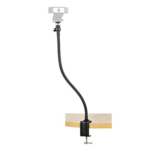 Webcam Mount - Flexible Gooseneck Arm Clamp Stand Tripod for Logitech Webcam C920s C920 C930e C922x C930 C922 C925e C615 Brio - 25 inches