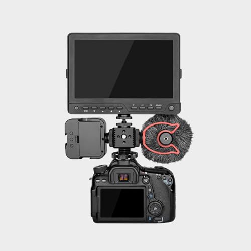 Triple Cold Shoe Mount Bracket, Camera Hot Shoe Mount Adapter with 1/4" Screw Holes for Flash Light Monitor Video Mic Compatible with Canon Nikon Camera Camcorder