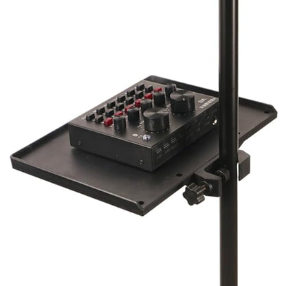 Microphones Sound Card Stand Tray for Music Interfaces Accessories with Strong Clamp Fit for 13-47mm Tube ABS Build