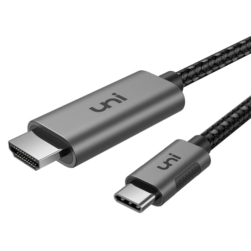 uni USB C to HDMI Cable 10ft 4K@60Hz for Galaxy S24,MacBook,Chromebook | Thunderbolt 3/4,Sturdy Aluminum, High-Speed, Samsung S8-S24, MacBook Pro/Air, iPad Pro/Air 4, iPhone 15 Pro/Max, Chromebook - size: 10FT