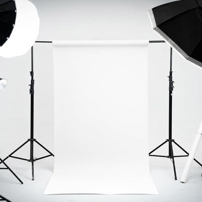 Kate Seamless Paper Backdrop White Paper Backdrop for Photoshoot (86''x32.8' Arctic White) - color: Arctic White, size: 86''x32.8'