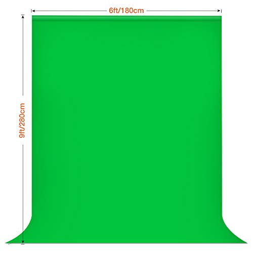 Yesker 8.5x10ft Green Screen Backdrop Kit with Stand Photography Greenscreen Background Support System with 6x9ft Muslin Chromakey Backdrop and Clamp for Photo Video Studio Portrait Product Shooting - size: 8.5 x 10ft