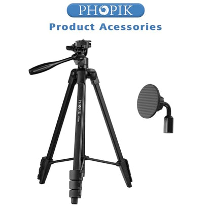 55" Phone Tripod, PHOPIK Aluminum Extendable Tripod Stand with Shutter, Carrying Bag, Compatible with iPhone/Android/Sport Camera&Insta 360 x5 Perfect for Video Recording/Selfies/Live Stream/Vlogging - size: PT204VP-Magnetic
