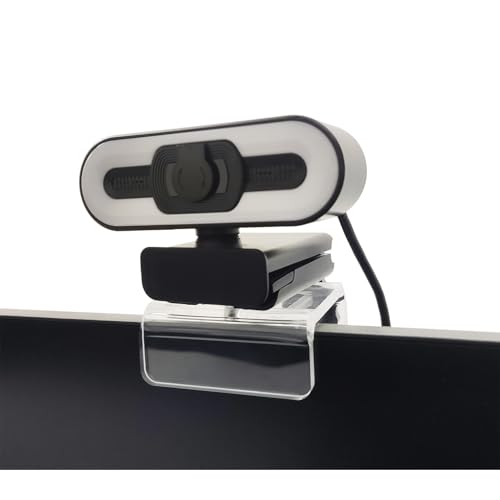 Webcam Mount for Monitor, Compatible with Logitech and other Webcams with 1/4'' Thread, Acrylic Clear Mount on Monitor or Laptop Won't Blcok Screen, Adjustable Mount Fit All Thickness Monitor