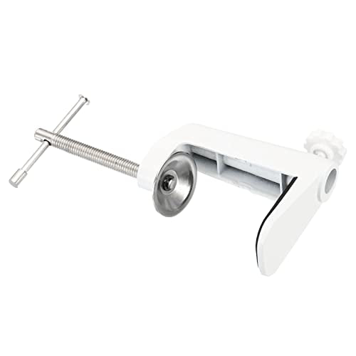 PATIKIL 0.29"/0.47" Hole Dia. Desk Table Mount Clamp, Universal C Shape Desk Clamp with Adjustable Screw for Microphone Arm Lamp Stand, White - color: White